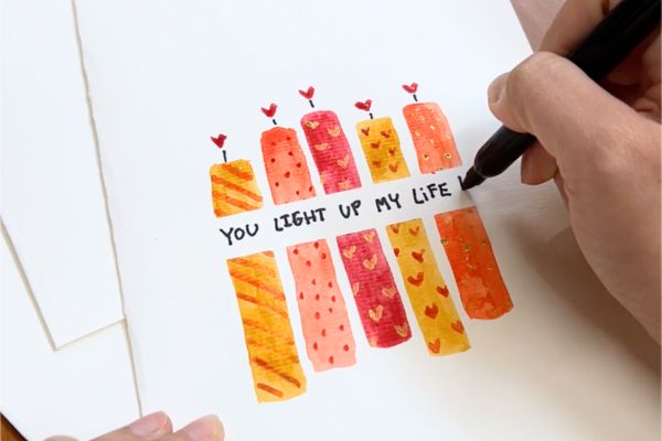 Valentine's Watercolor Card Painting DIY Ideas to Express Your Love3
