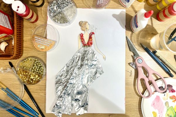 DIY 3D Fashion Illustration: Create Stunning Mixed Media Dress Designs
