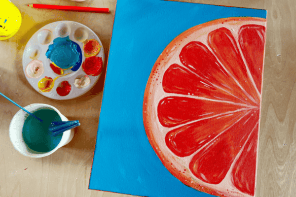 Citrus Splash: A Vibrant Acrylic Painting Experience