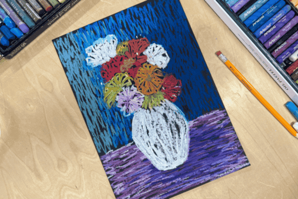 Create a Vibrant Flower Vase with Oil Pastels: Easy Step-by-Step Guide