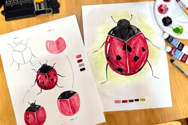 How to Paint a Watercolor Ladybug in 4 Easy Steps