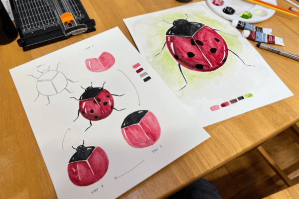 How to Paint a Watercolor Ladybug in 4 Easy Steps 2