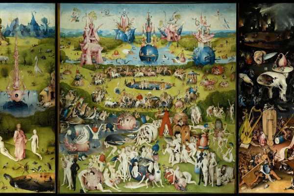 3. The Garden of Earthly Delights by Hieronymus Bosch, via Wikimedia Commons, licensed under Public Domain